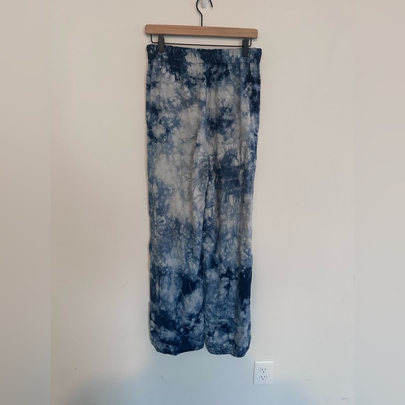 Anthropologie Cloth & Stone Venice Navy and White Tie-Dye Wide Leg Pants - Picture 4 of 6